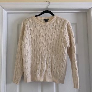 J crew cable knit cotton sweater